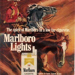 Vintage 1977 Marlboro Lights Cigarettes Print Ad PA1079